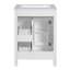 Meuble-lavabo de 24 pouces avec lavabo en céramique, 1 porte à fermeture en douceur, 2 tiroirs à fermeture en douceur et 2 supports de rangement sur la porte