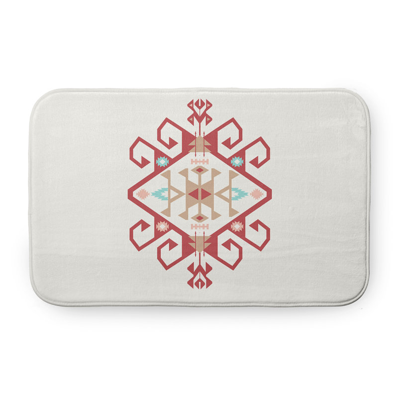 Tapis de bain Happy Hippy, L 17 po x L 24 po, Rouge