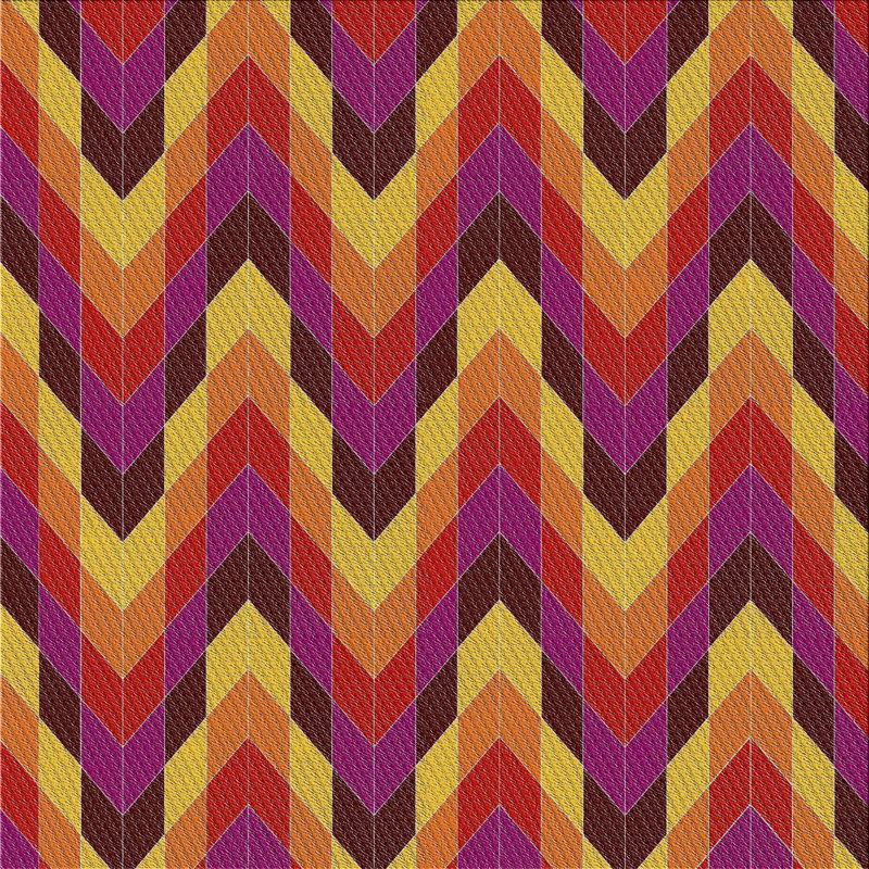 Tapis orange à chevrons Kilgo, Carré 6 pi