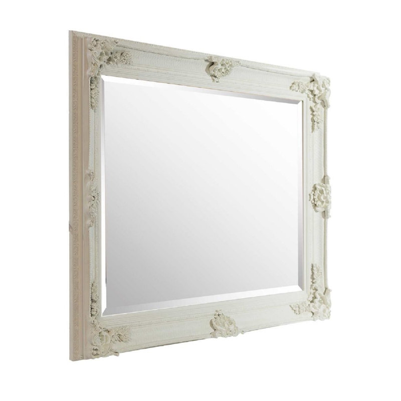 Franconville Wood Flat Wall Mirror, Cream