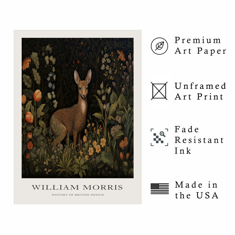 Animaux, animaux, William Morris, H 10 po x l 8 po