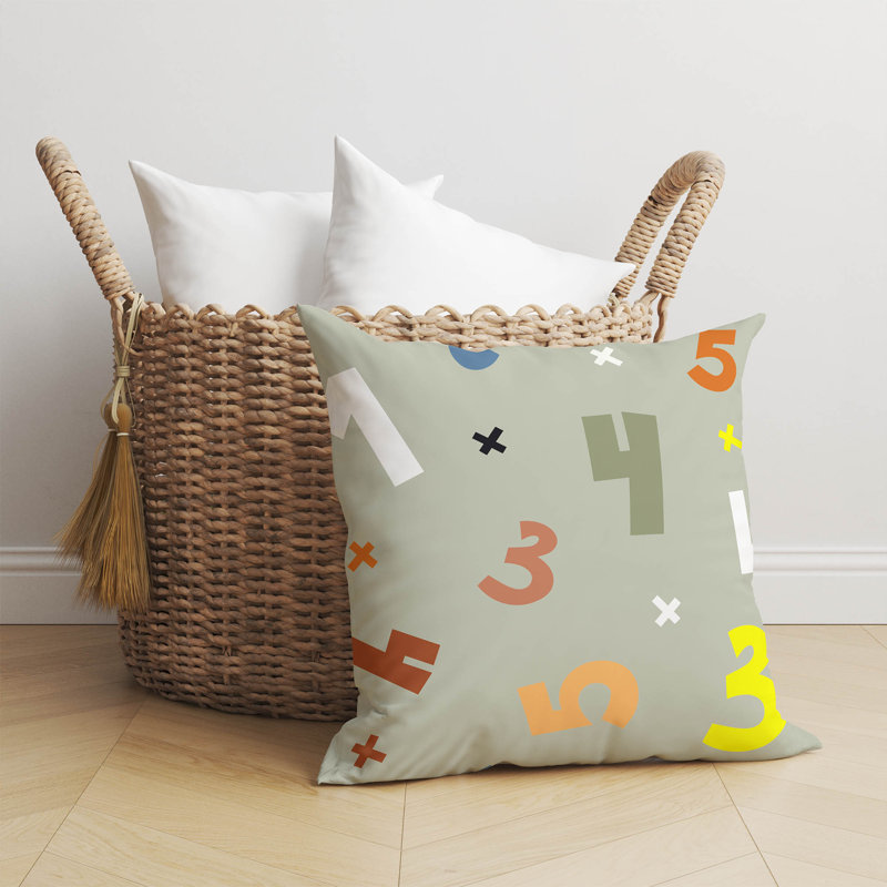 Coussin Numéros, H 18 po x l 18 po, Vert pâle / vert