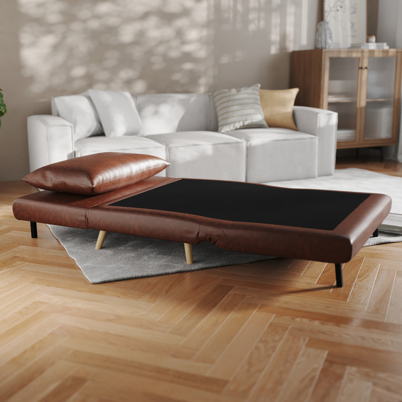 Convertible Tri-Fold Sleeper Chair with Pillow, Channel Stitching, and Hideaway Legs