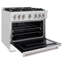 ZLINE 36" Classic DuraSnow Gas Range w/ 6 Burners & Convection Oven w/ Black Door-1005150276