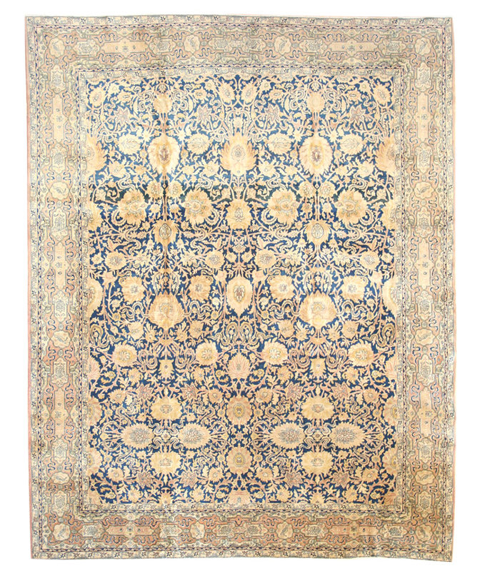 Tapis unique bleu / rose 9 pi 10 po x 12 pi 8 po Tabriz