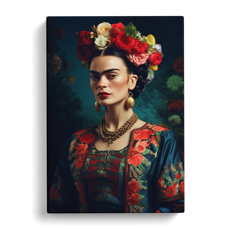 Frida Kahlo Digital Art No.2 - Wrapped Canvas, 50cm H x 35cm W x 3cm D