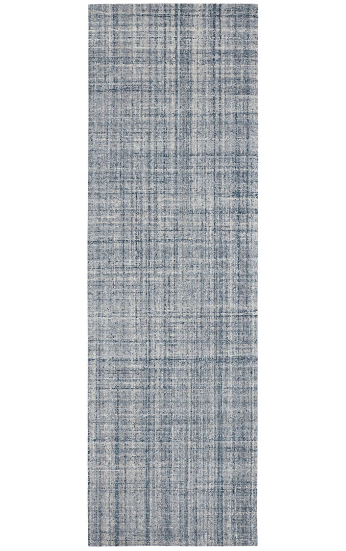 Harris Blue/Ivory Hand Micro Hooked Wool Rug Dash and Albert Rugs Rug 