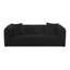 Causeuse modulaire en velours côtelé noir Cobe Fluffy