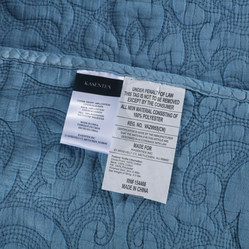 Modern & Contemporary Cotton Blend Quilt, King, Light Blue