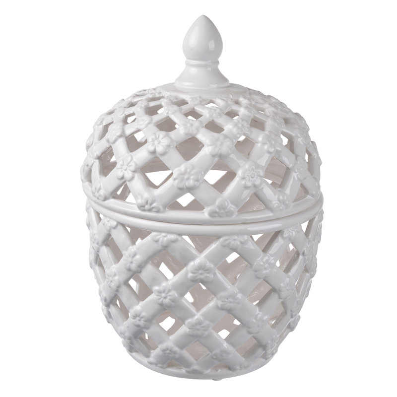 Ceramic / Porcelain Jar, 9.5" H x 8" W x 8" D