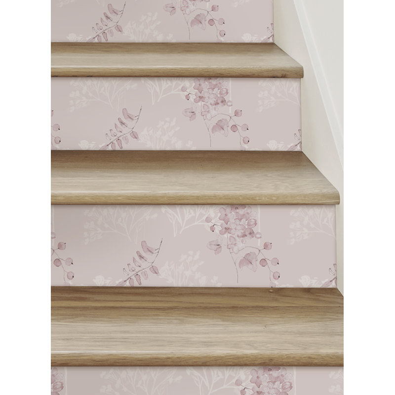Montant d'escalier en vinyle Breezy Blooms, H 7 po x l 48 po, Rose