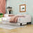 Full Size Linen Upholstered Daybed with Twin Trundle