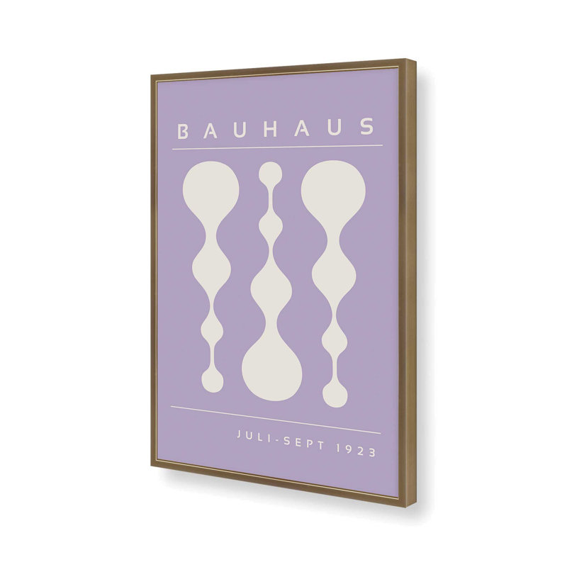 Affiche mauve rétro Bauhaus II, Or brossé, H 17,25 po x l 13,25 po