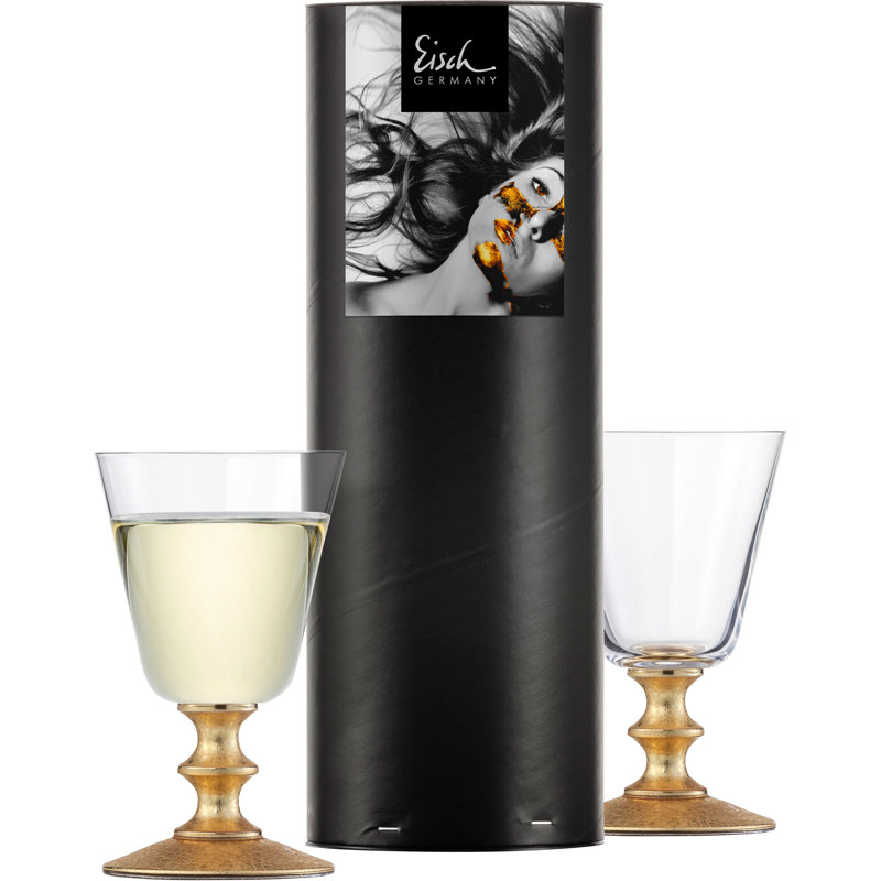 Erdmann 210ml White Wine Glass Set, Gold colours