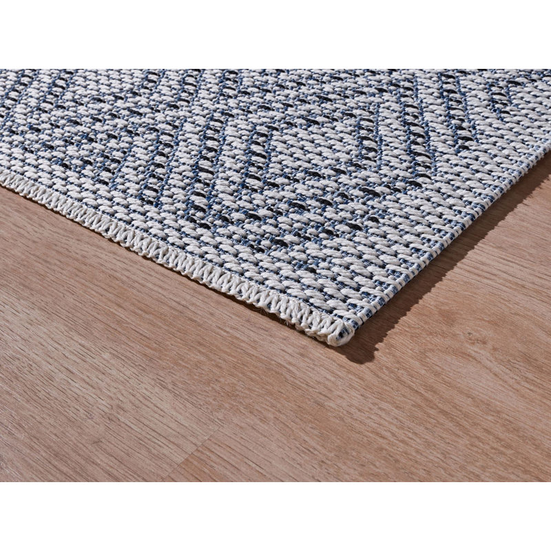 Freddy Geometric Machine Woven Flatweave Indoor / Outdoor Area Rug, Square 200cm