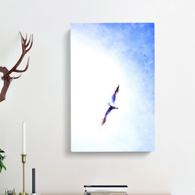 Flying Seagull Abstract - Wrapped Canvas