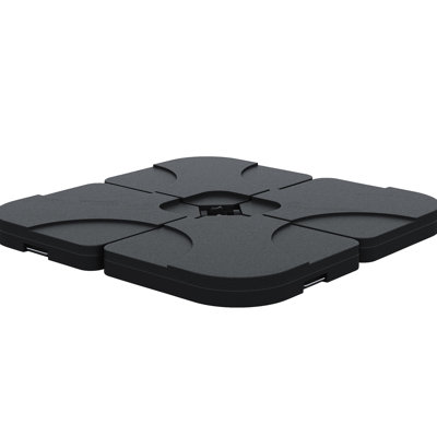 4 Outdoor Cantilever Umbrella Base, 158 Lb Capacity, Black, , Weather , Protected, Convenient Spout, Handy Carry Handle 4 Pieces Base Stand,