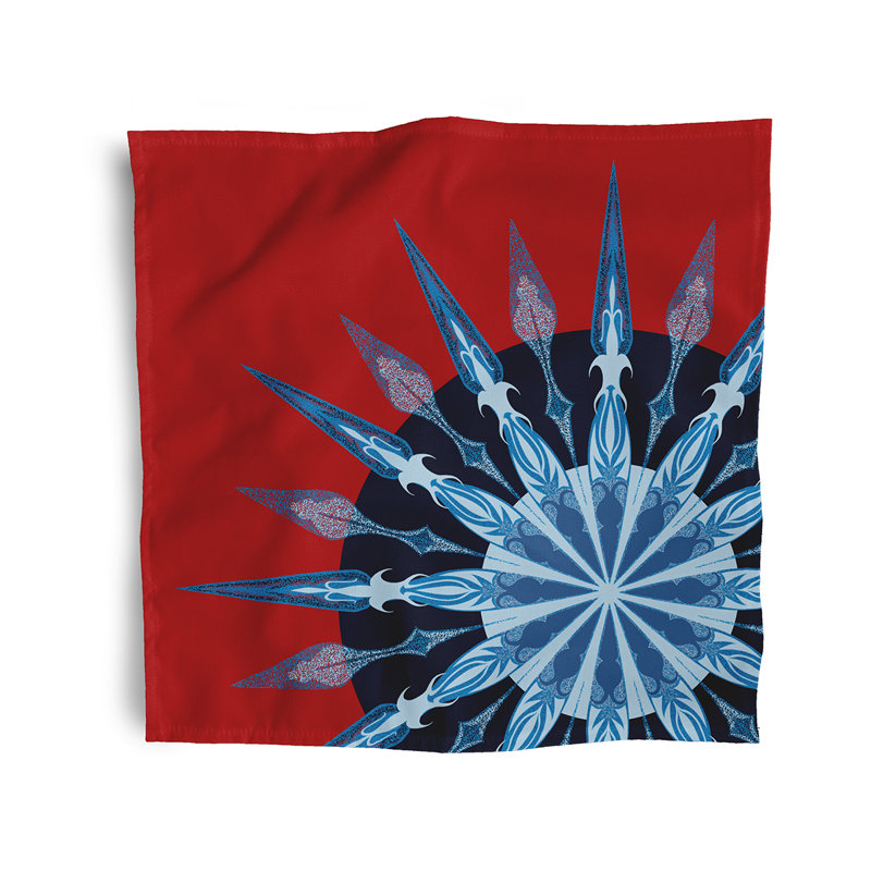 Ensemble de 4 serviettes de table à imprimé « Delight Sailor », Rouge