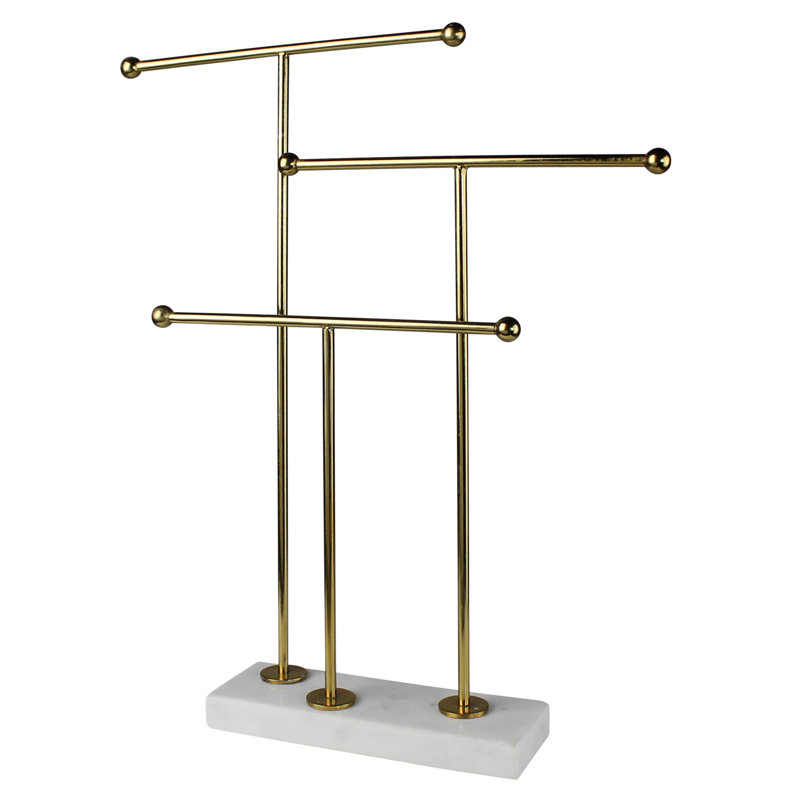 Marble & Brass Jewelry Stand