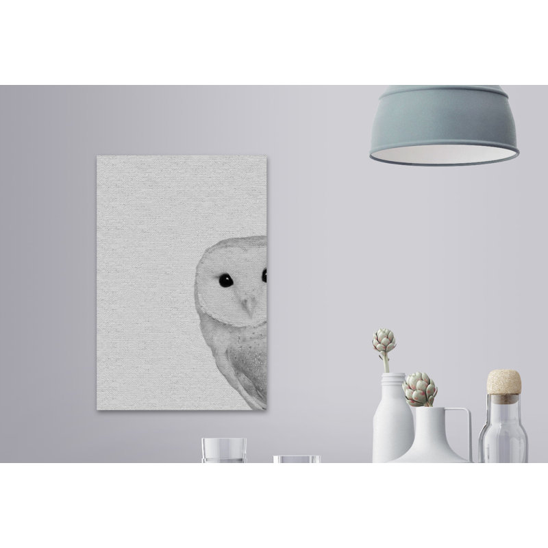 Owly Surprise - Drawing on Canvas, 30cm H x 20cm W