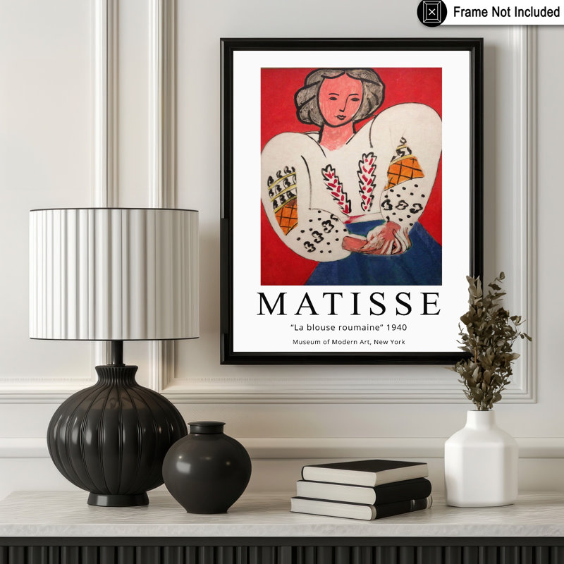 Henri Matisse - La Blouse Roumaine No1, H 16 po x l 20 po, Affiche, Sans cadre