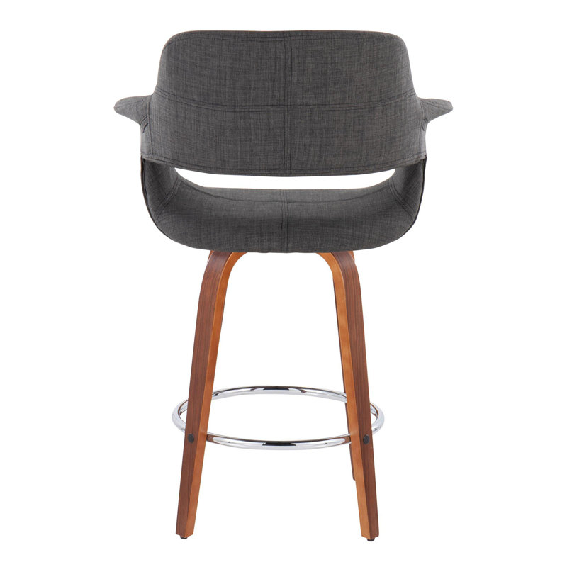 Lakyia Upholstered Counter Stool, Charcoal