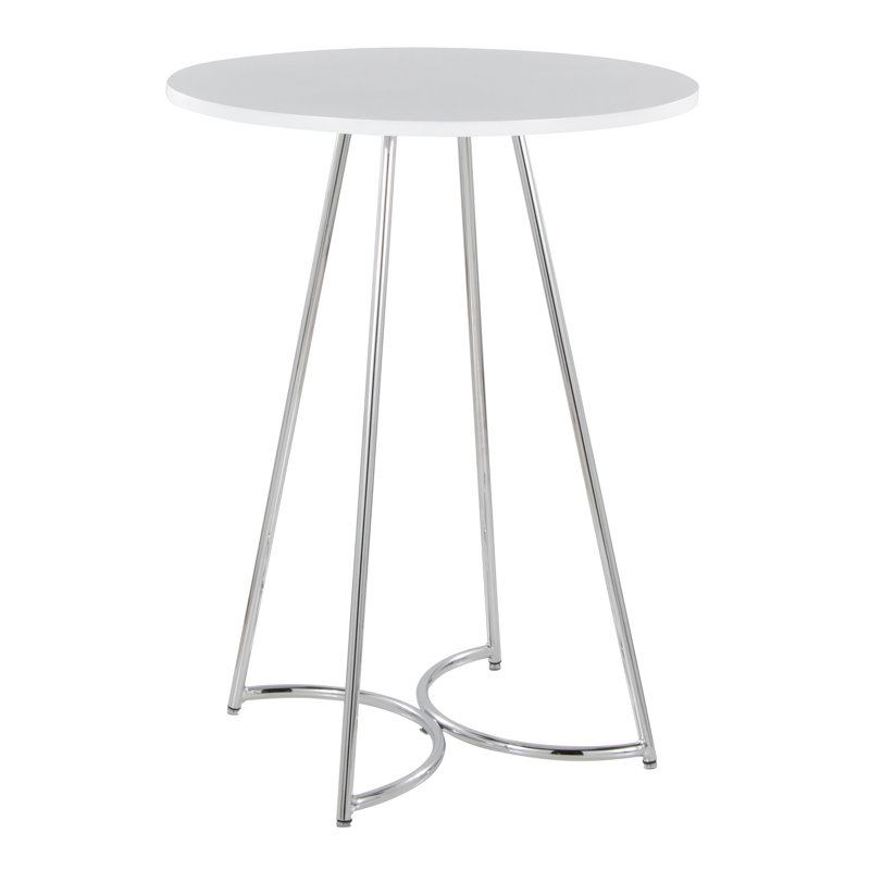 Ramaj Counter Table, White, Chrome