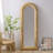 Half-Circle Rattan+Manufactured Wood Full Length Mirrors