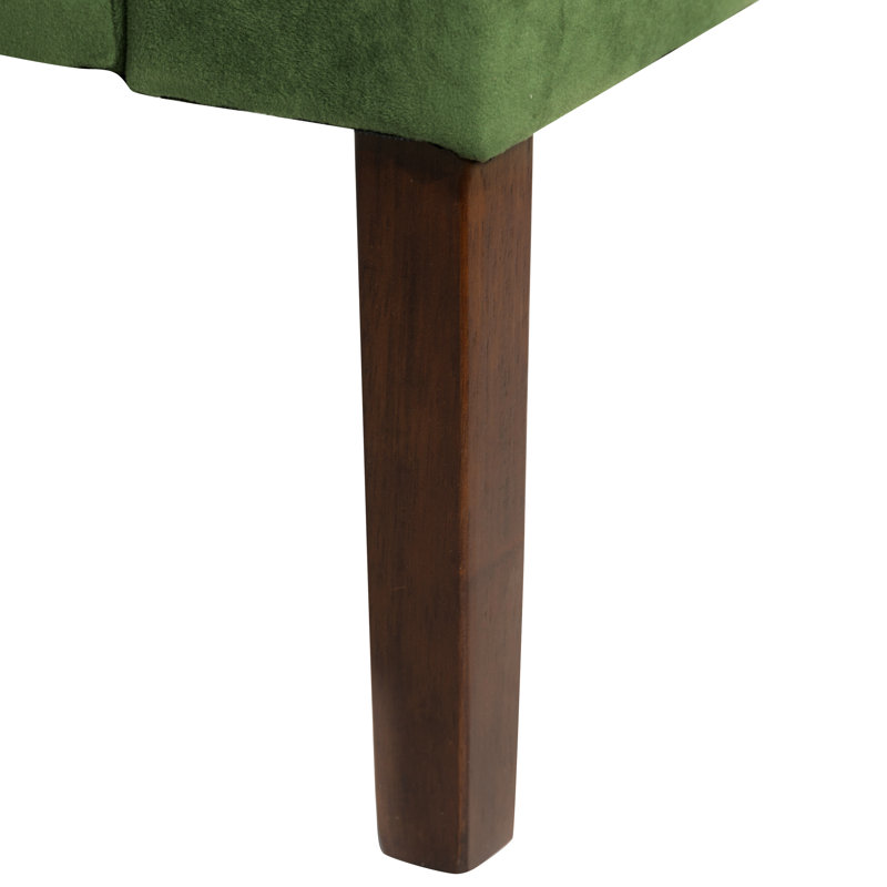 Fauteuil d'appoint incurvé Daryann, Velours performance vert forêt Bella