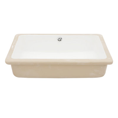 Évier encastré rectangulaire, lavabo de salle de bain avec trop-plein pour la maison, le restaurant, le bureau