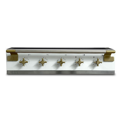 Elise 48" Induction Range Top With Antique Brass Trim