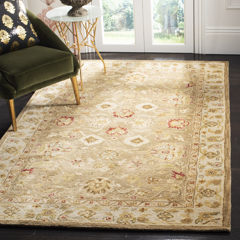 Crisanta Hand Tufted Wool Oriental Rug, Rectangle 5' x 8'