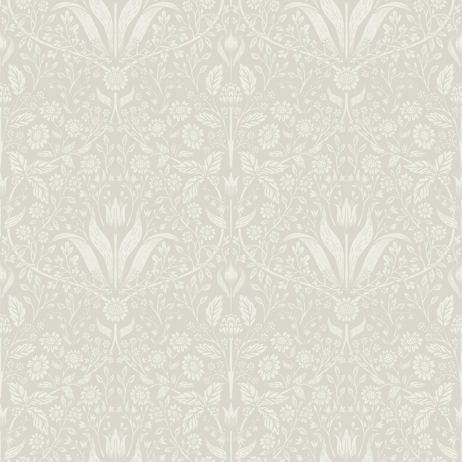 Triste Floral Wallpaper, Beige/Off-White