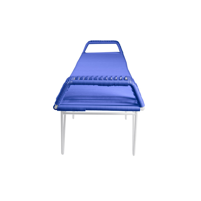 Banc d'intérieur / extérieur fait à la main Pelerin, Bleu profond, Blanc