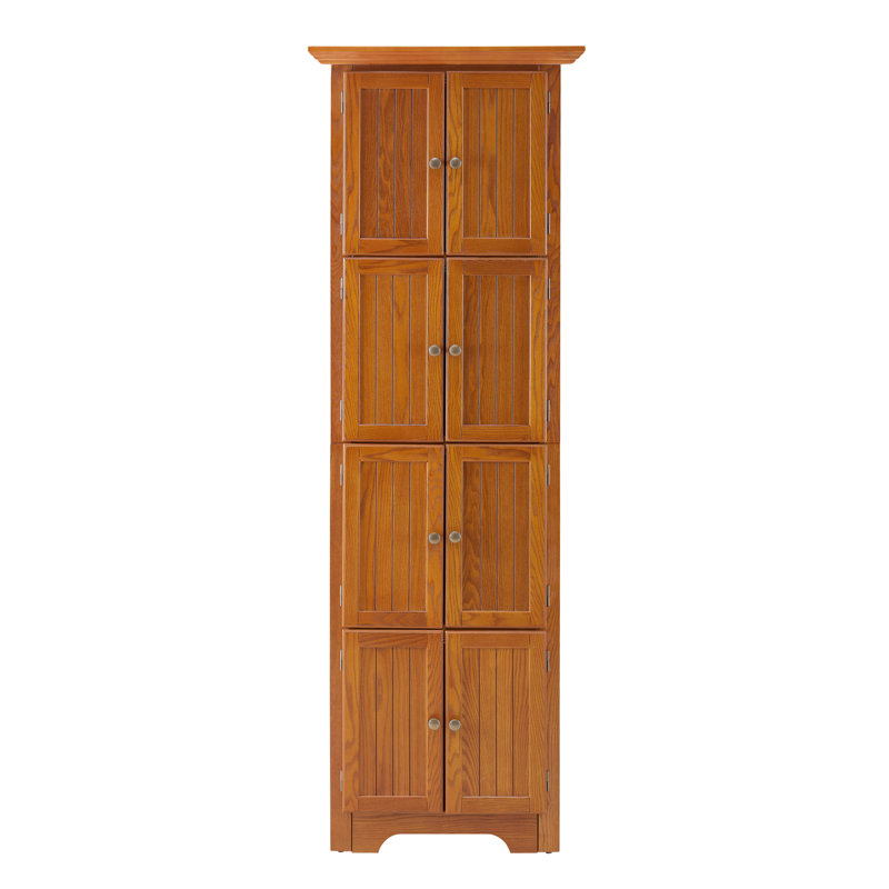 Armoire de rangement 4 niveaux à 4 niveaux avec 8 portes, Chêne