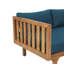 Banquette 3 places avec coussins en bois et eau, 172 cm (l) x 82 cm (p) x 61 cm (h), design moderne à lattes élégantes - Dimensions