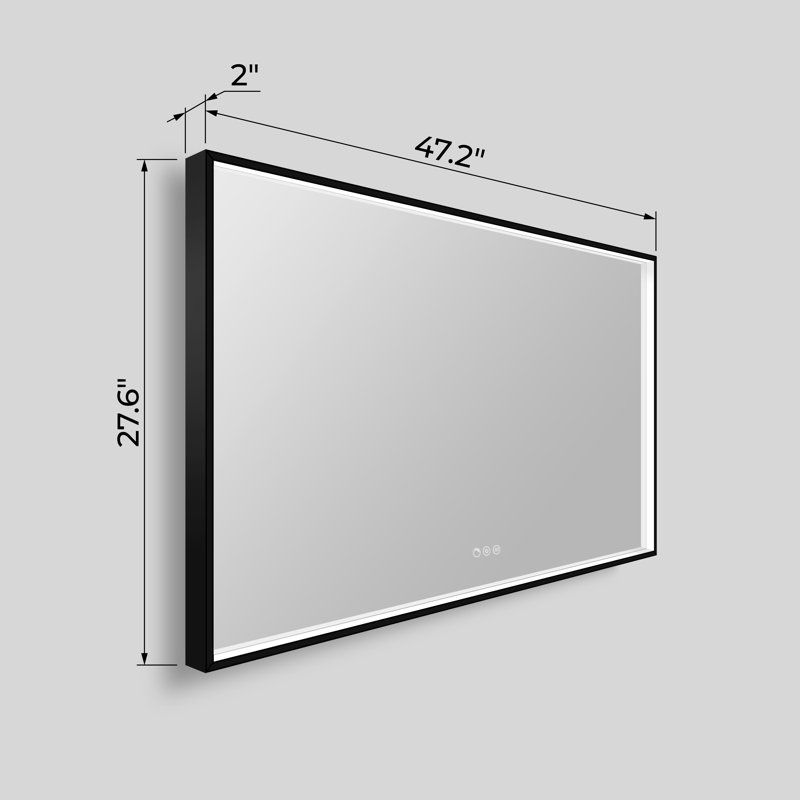 Streamline Rectangular Framed LED Bathroom Vanity Mirror with Defogger, Dimmability, Color Temperature Change