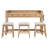 4-Piece Dining Table Set For 3, Retro Kitchen Table And Chairs Set With 3 Storage Drawers, Ideal For Small Spaces (Dining Set)-2011302404
