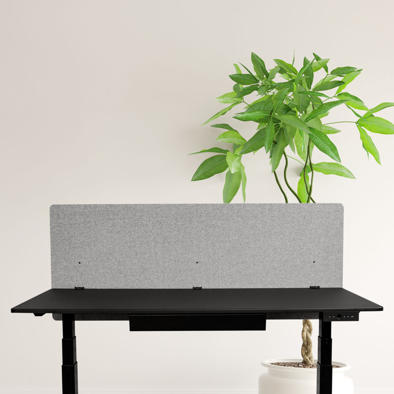 Cool Gray Acoustic Desk Divider with Clamp-On Design