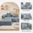 Convertible Modular Sectional , 4 - Seat American Design Compression In Grey, Medium Firm Seat, Us Foam Filler, Standard 100 By Brushed Corduroy Covers, Stain And Smooth Skin-394498682-394498681
