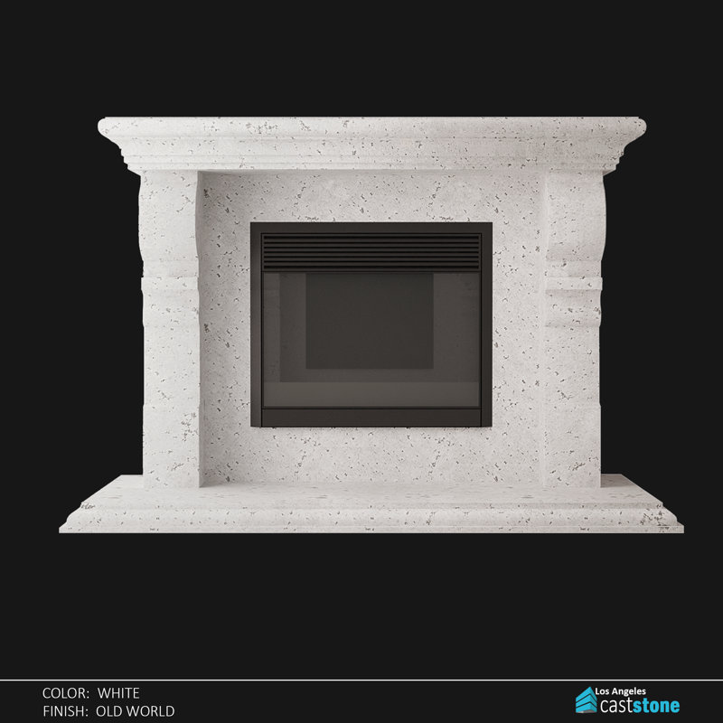Alle Fireplace Surround, White Old World
