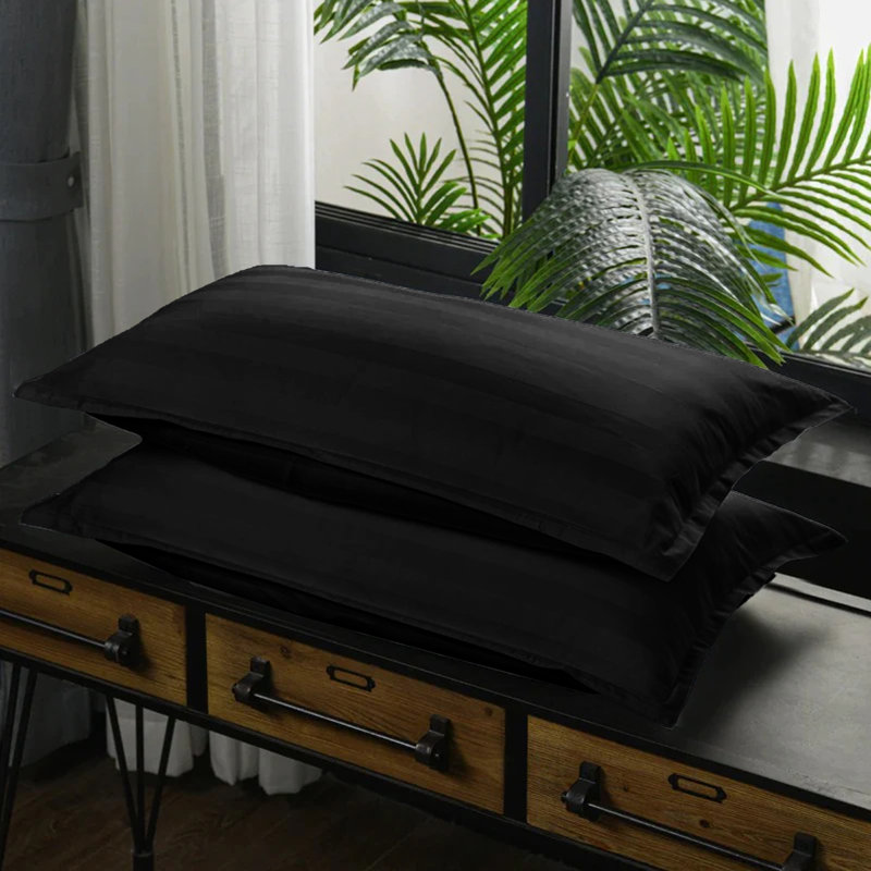 Microfibre 250 Thread Count Reversible Duvet Cover Set, Black, Double - 2 Standard Pillowcases