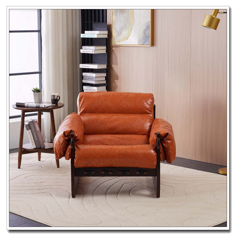 Chaise longue de style médiéval moderne, Orange rétro
