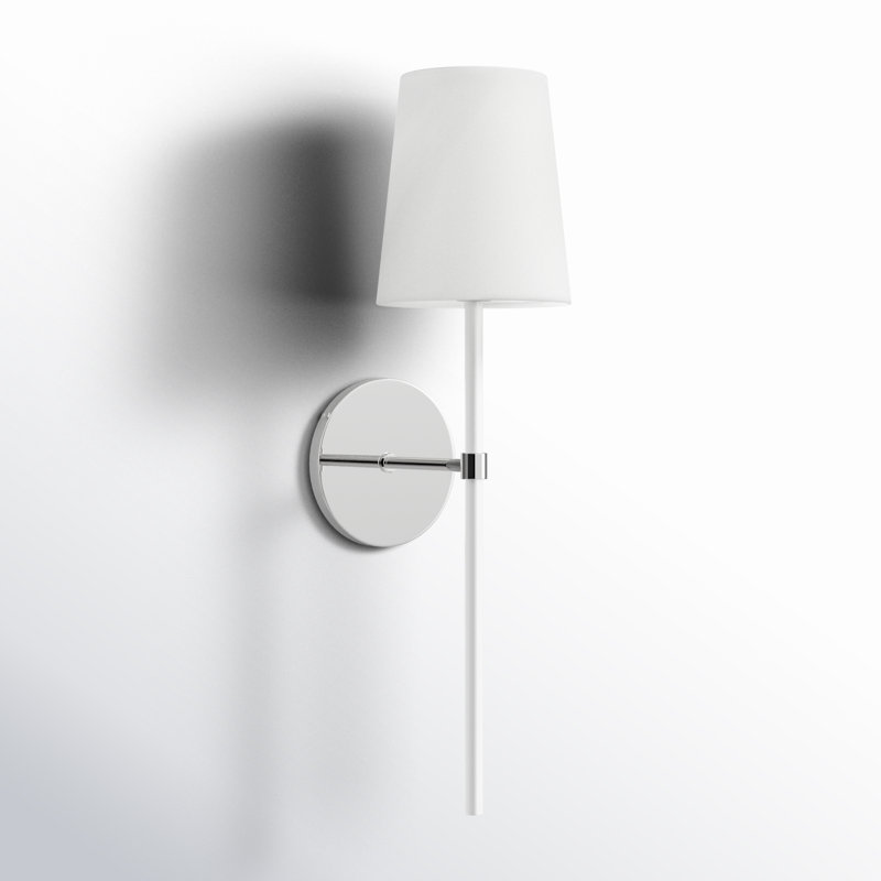 Steel Armed Sconce, Polished Nickel