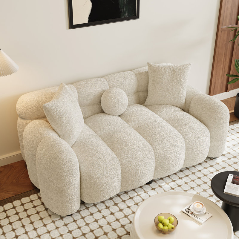 Canapé-lit rembourré 64,7 po Ottwell, Beige
