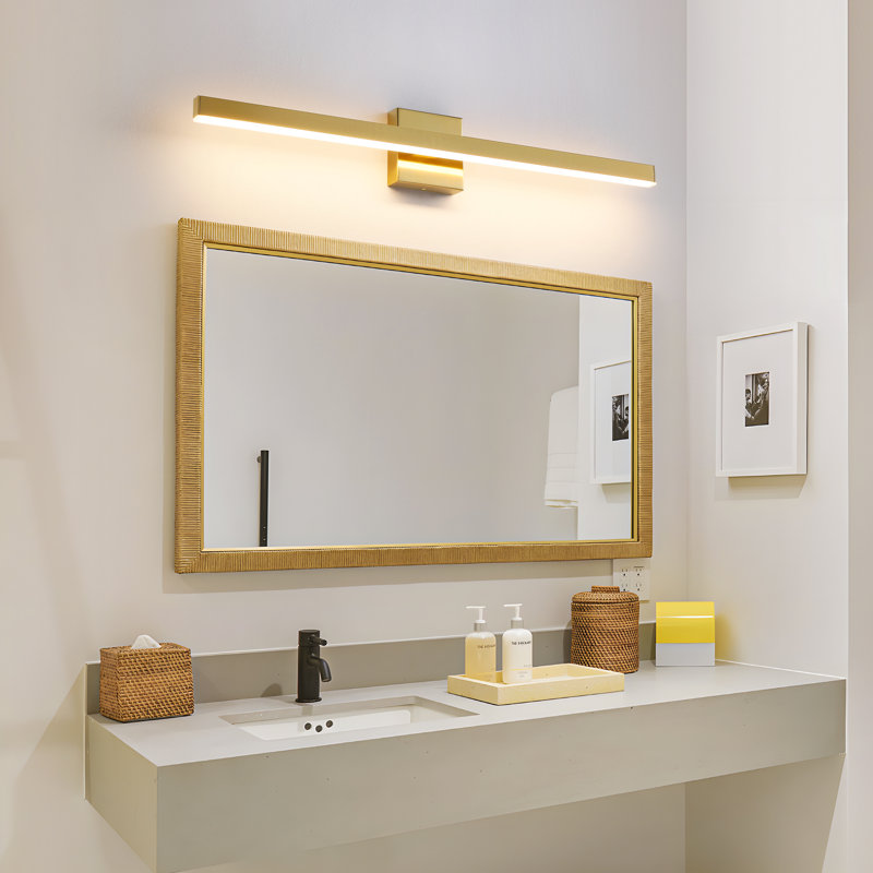Éclairage à DEL à intensité variable pour meuble-lavabo à DEL 32 po Navpreet, Doré