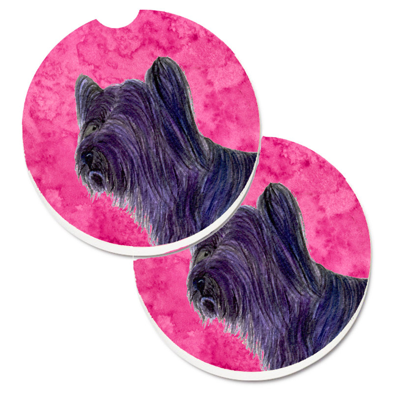 Sous-verre barbu collie voiture, Skye terrier