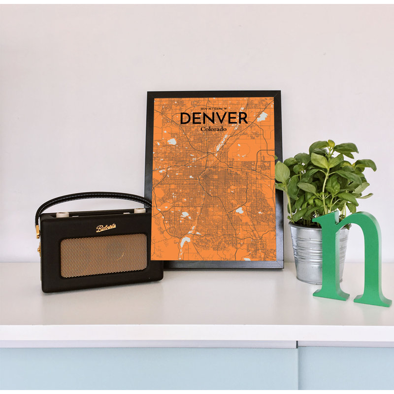 Denver City Map - No Frame Print, 43.2cm H x 27.9cm W x 0.13cm D