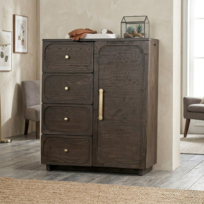 Salvino Dark Walnut 7 Drawer 42 In. Wide Wardrobe Chest