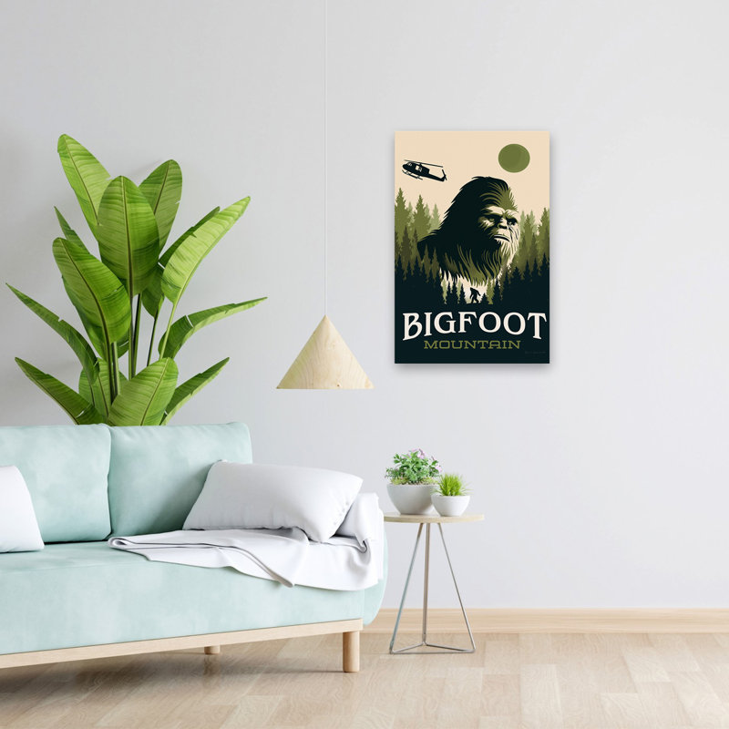Bigfoot Mountain - art de la pleine lune noire Bigfoot, H 24 po x l 16 po